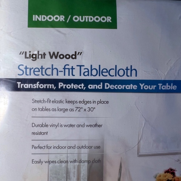 Light Wood Stretch Rectangular Table Cloth - Picture 2 of 4